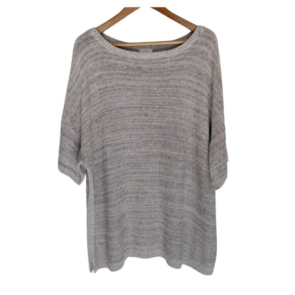 J. Jill Pure Jill Linen Sweater Top Womens Size XL Natural Brown Beachy Coastal - Picture 1 of 9